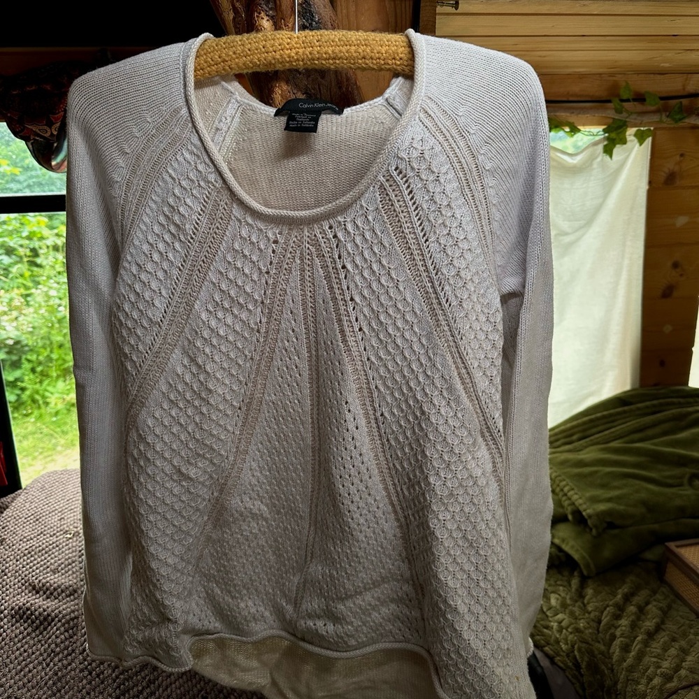 Calvin Klein White Knit Sweater